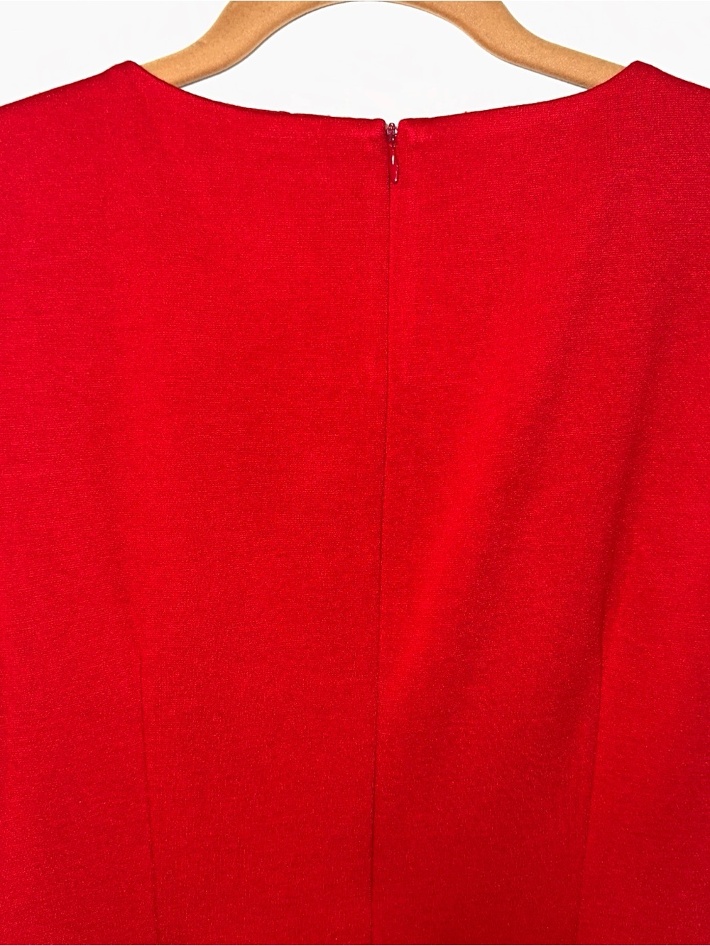 Calvin Klein Size 6 Red Sheath Dress Sunburst Pleat Career Fitted Sleeveless - Picture 5 of 13
